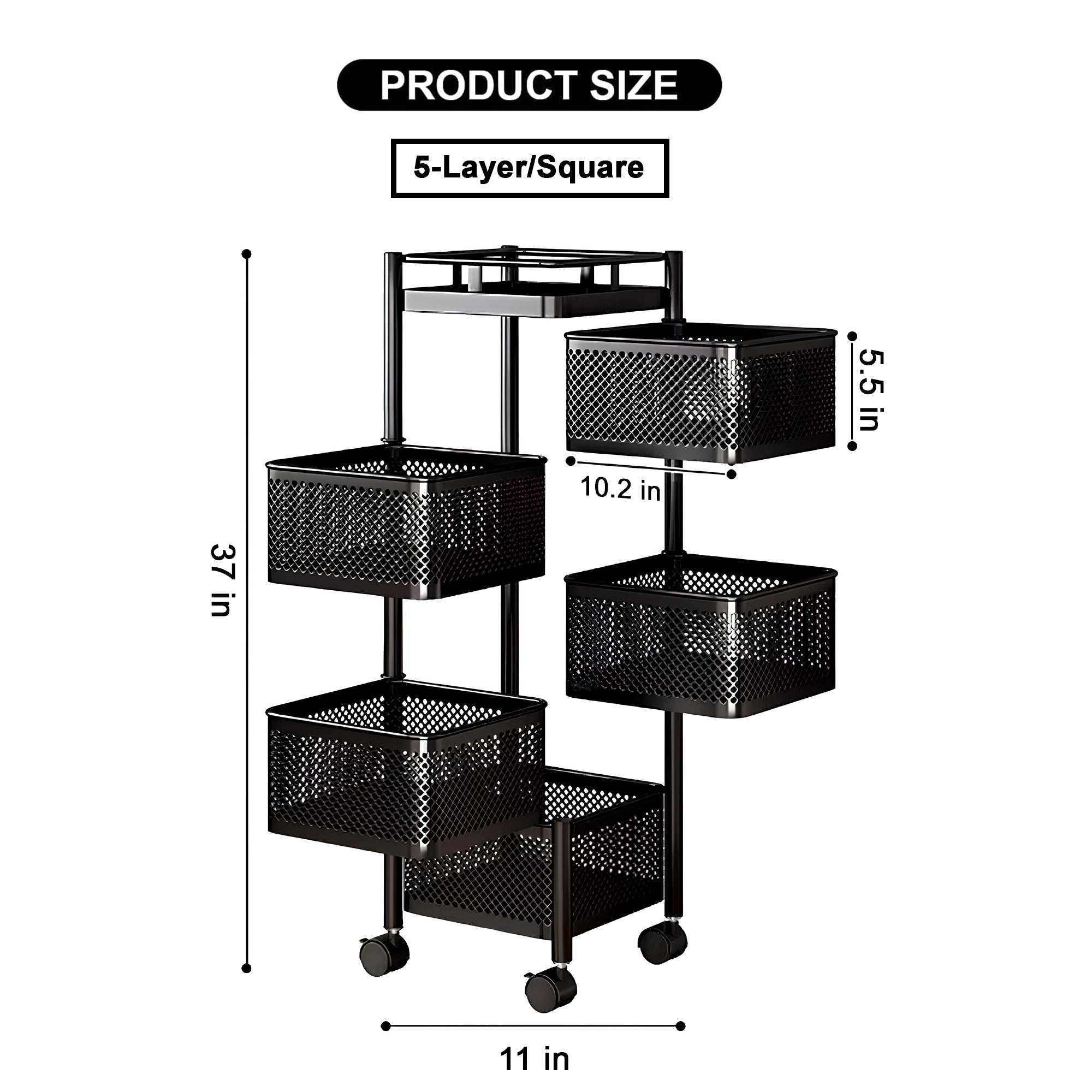 PREMIUM SQUARE METAL TROLLEY