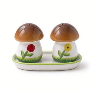 Kitchlux Ceramic Salt and Pepper Shakers -  Cute Mushroom