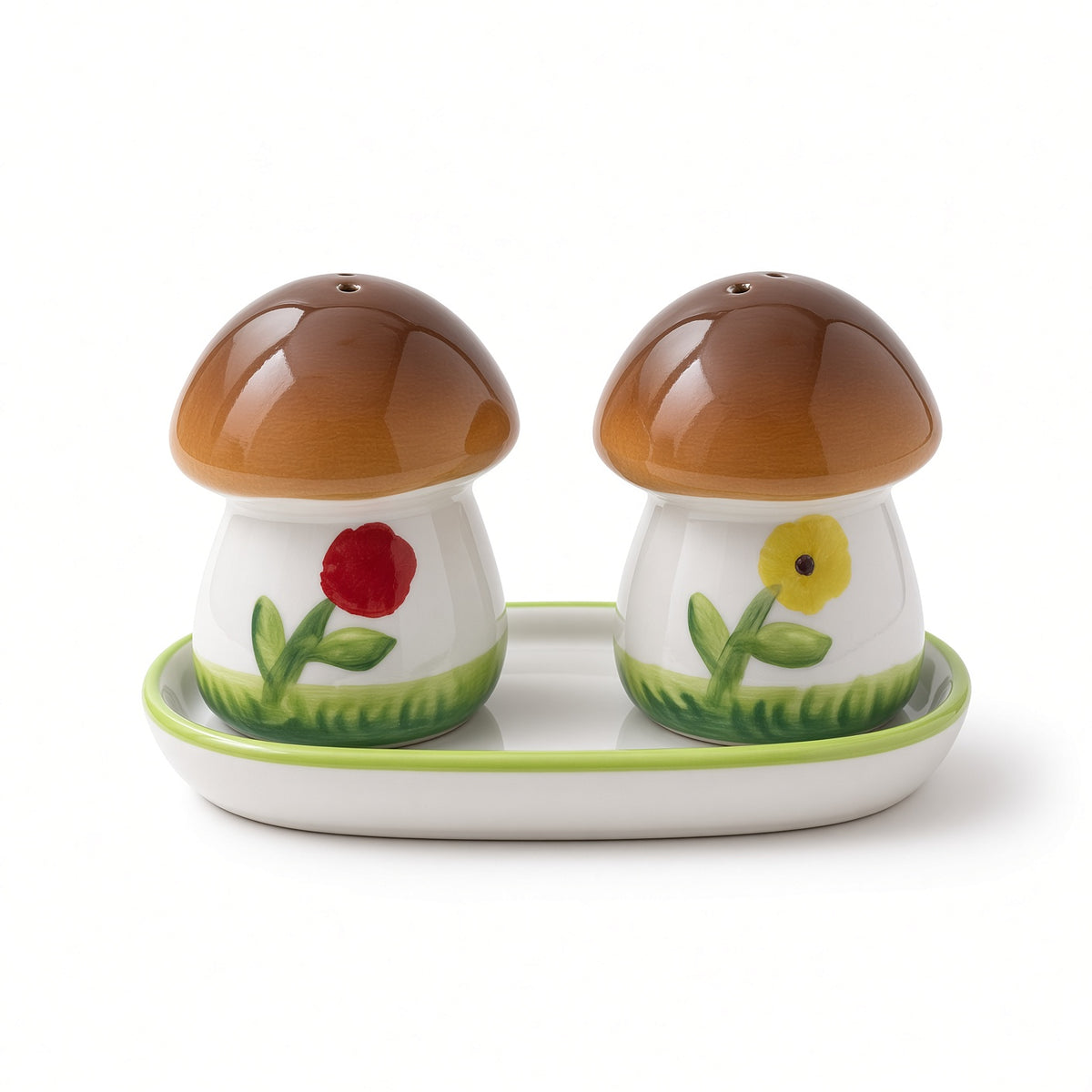 Kitchlux Ceramic Salt and Pepper Shakers -  Cute Mushroom