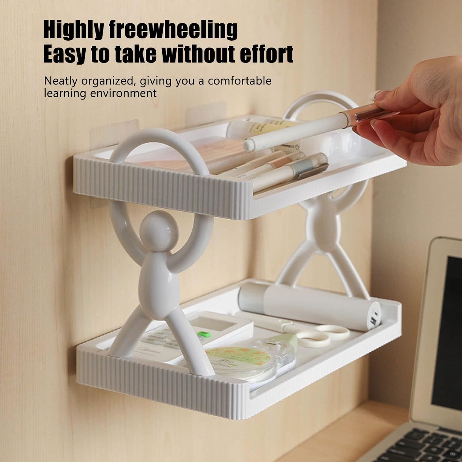 MULTIPURPOSE 2 LAYERS WALL STORAGE SHELF