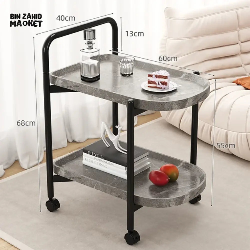 VERSATILE C-SHAPED SIDE TABLE FOR DINNING Grey