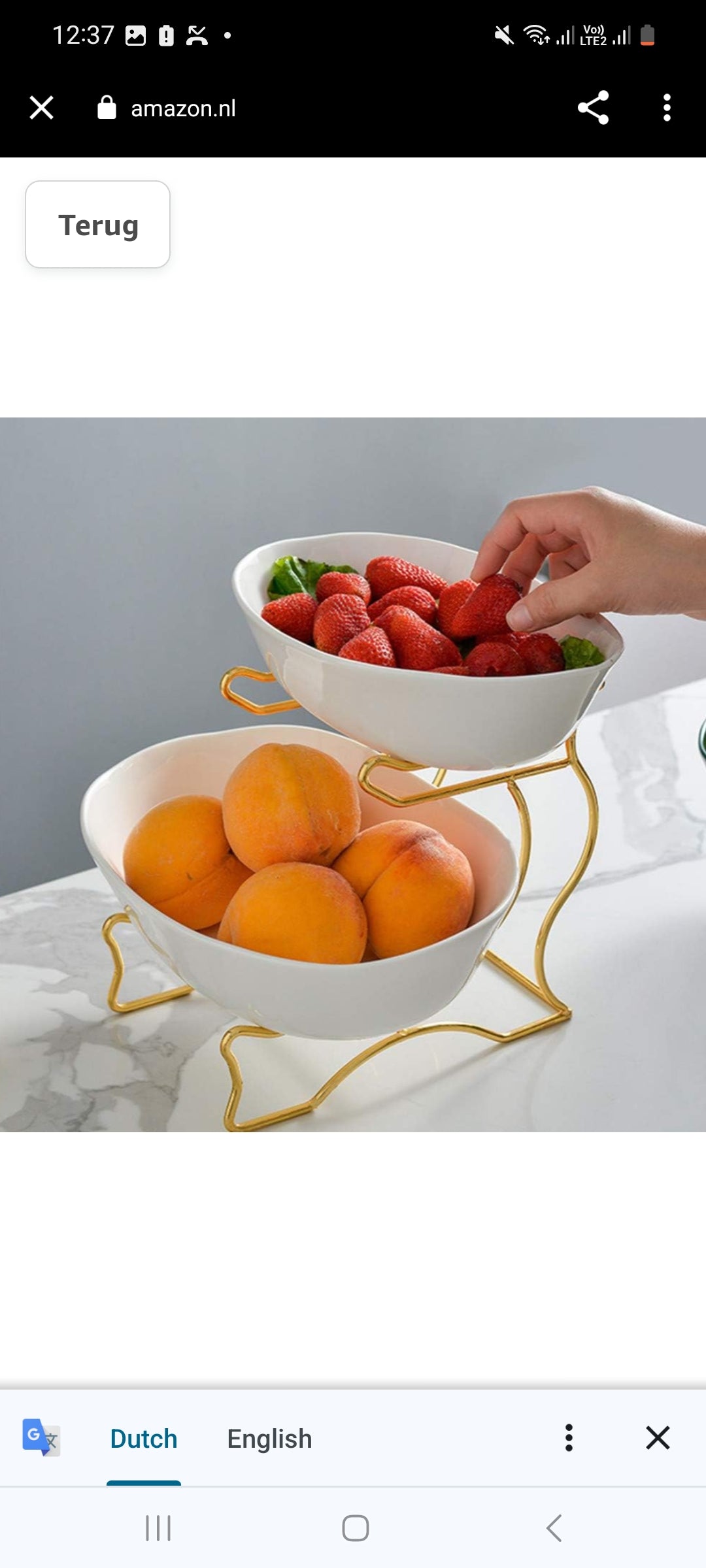 2 LAYERS CERAMIC FRUIT PLATTER