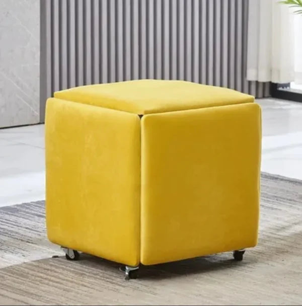 NORDIC LEATHER OTTOMAN 5 IN 1 MULTIFUNCTIONAL STOOL STORAGE FOOTSTOOL