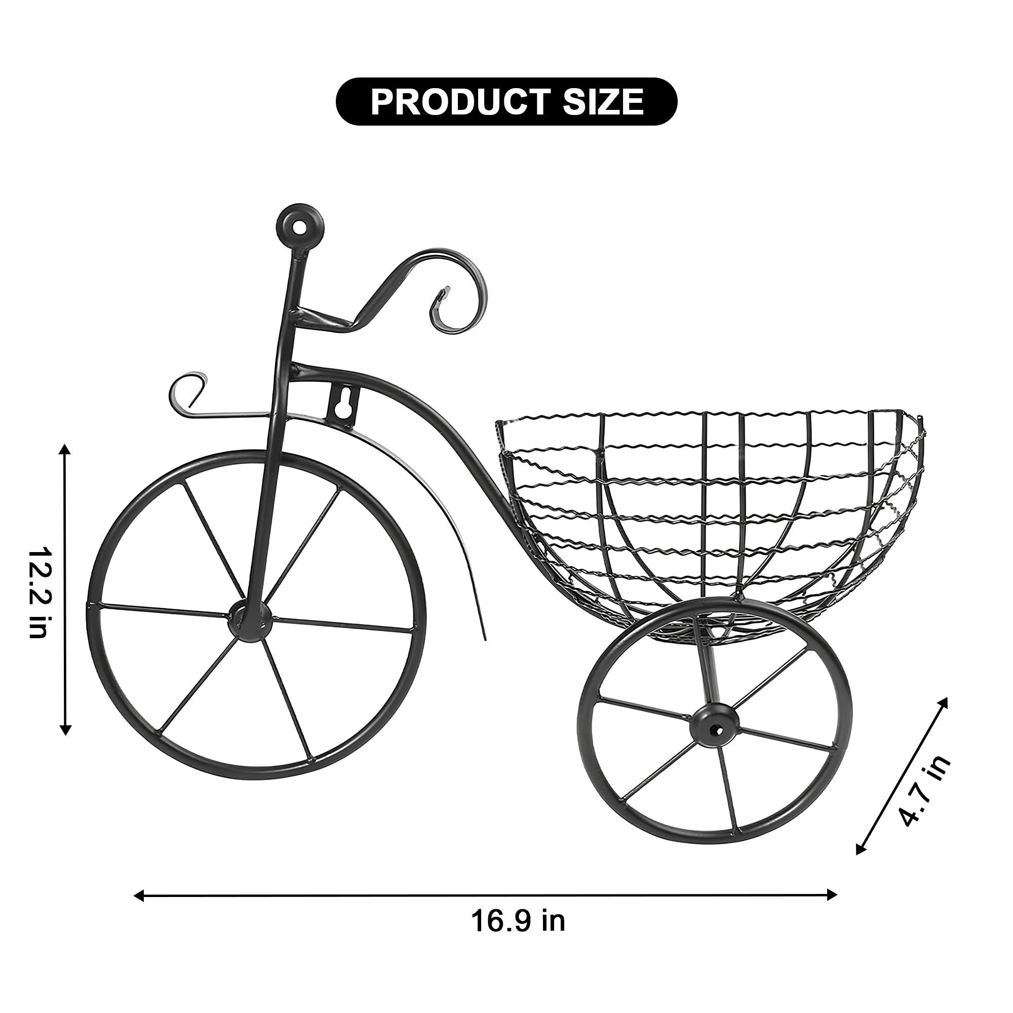 Bicycle Design Wall Basket For Home Decoration