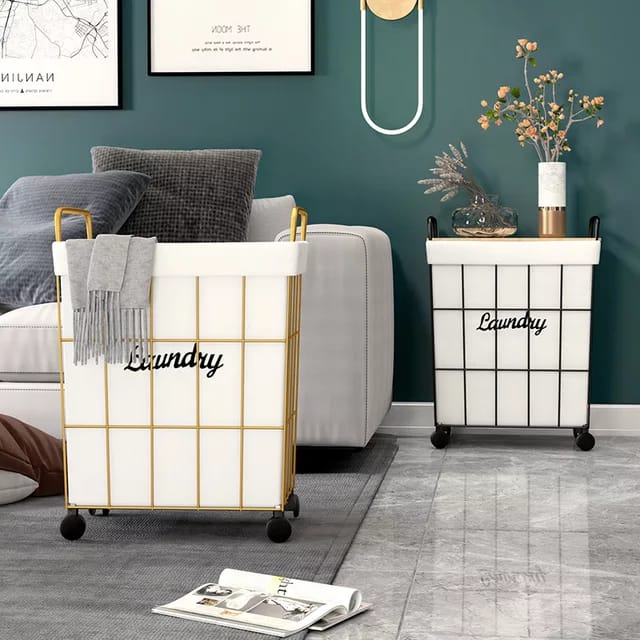 PREMIUM LAUNDRY BASKET WITH ROLLING WHEELS