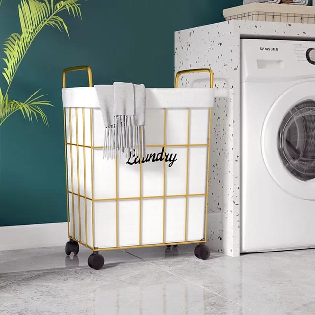 PREMIUM LAUNDRY BASKET WITH ROLLING WHEELS