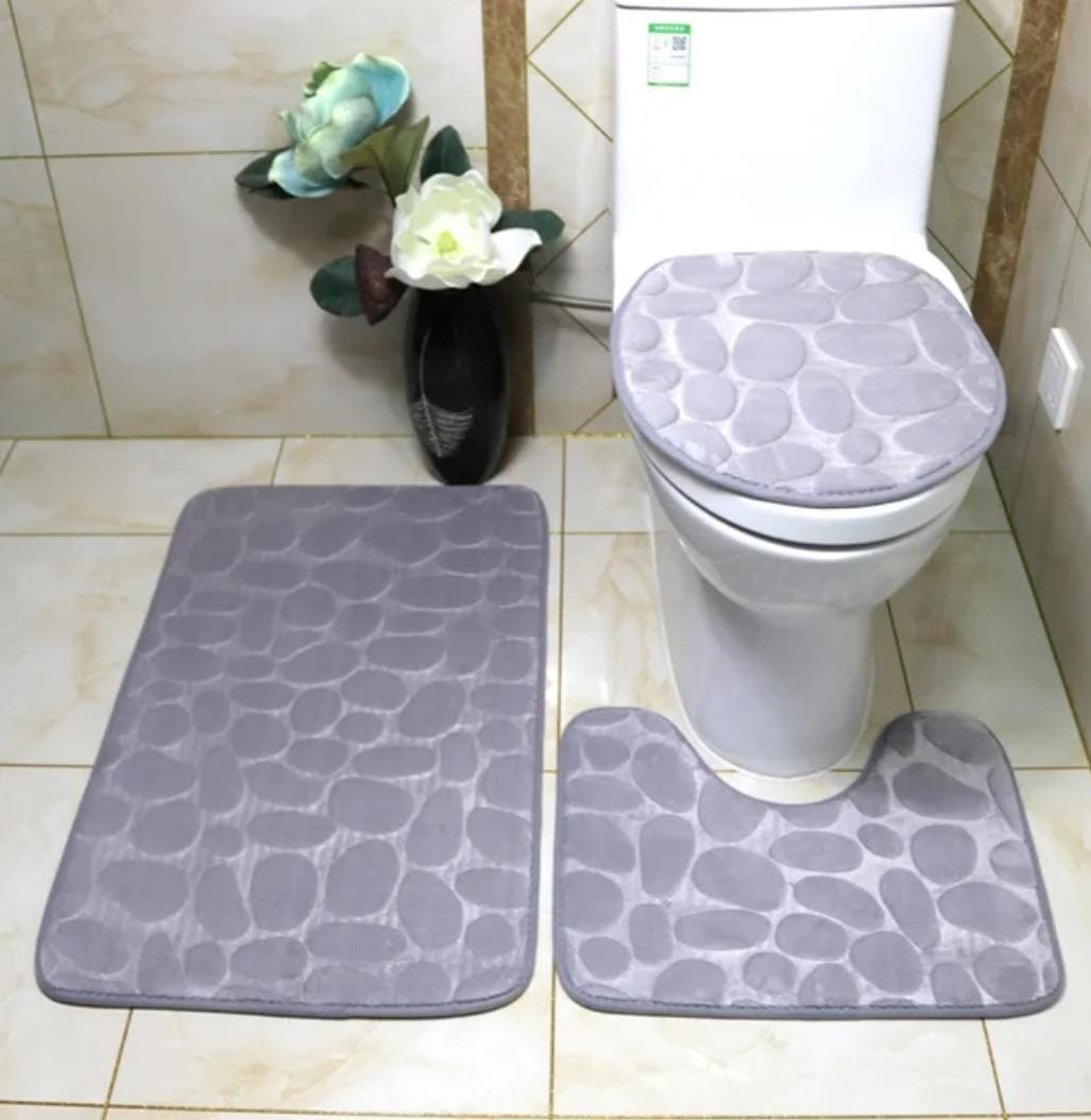 ABSORPTIVE 3 PIECES TOILET MATS SET