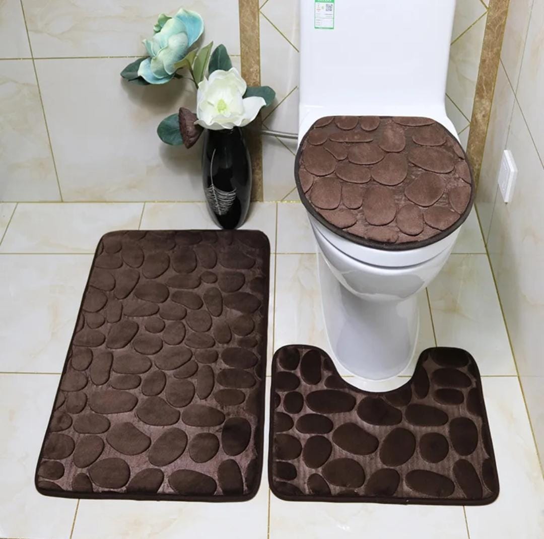 ABSORPTIVE 3 PIECES TOILET MATS SET