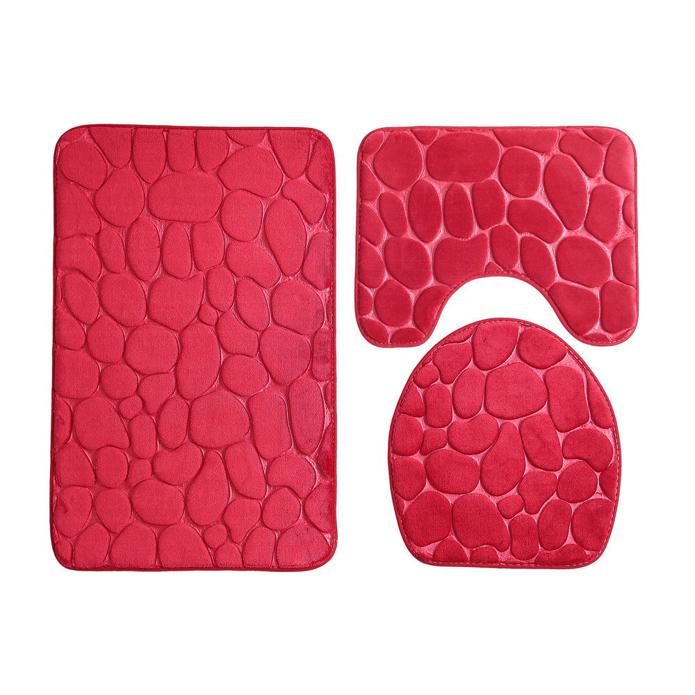 ABSORPTIVE 3 PIECES TOILET MATS SET