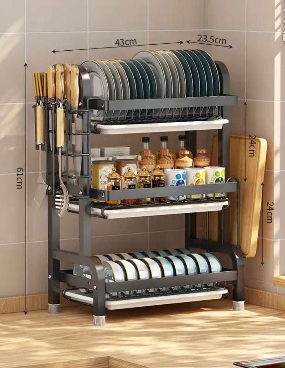 MULTI-TIERED DISH ORGANIZER