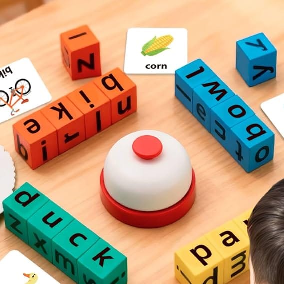 WOODEN SPELLING BLOCKS LEARNING GAME SET