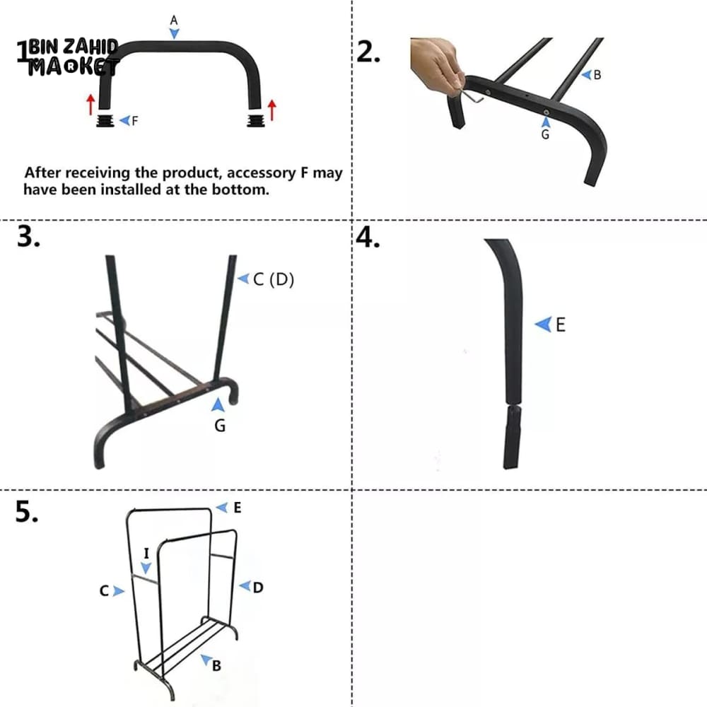 DOUBLE POLE METAL CLOTH STAND
