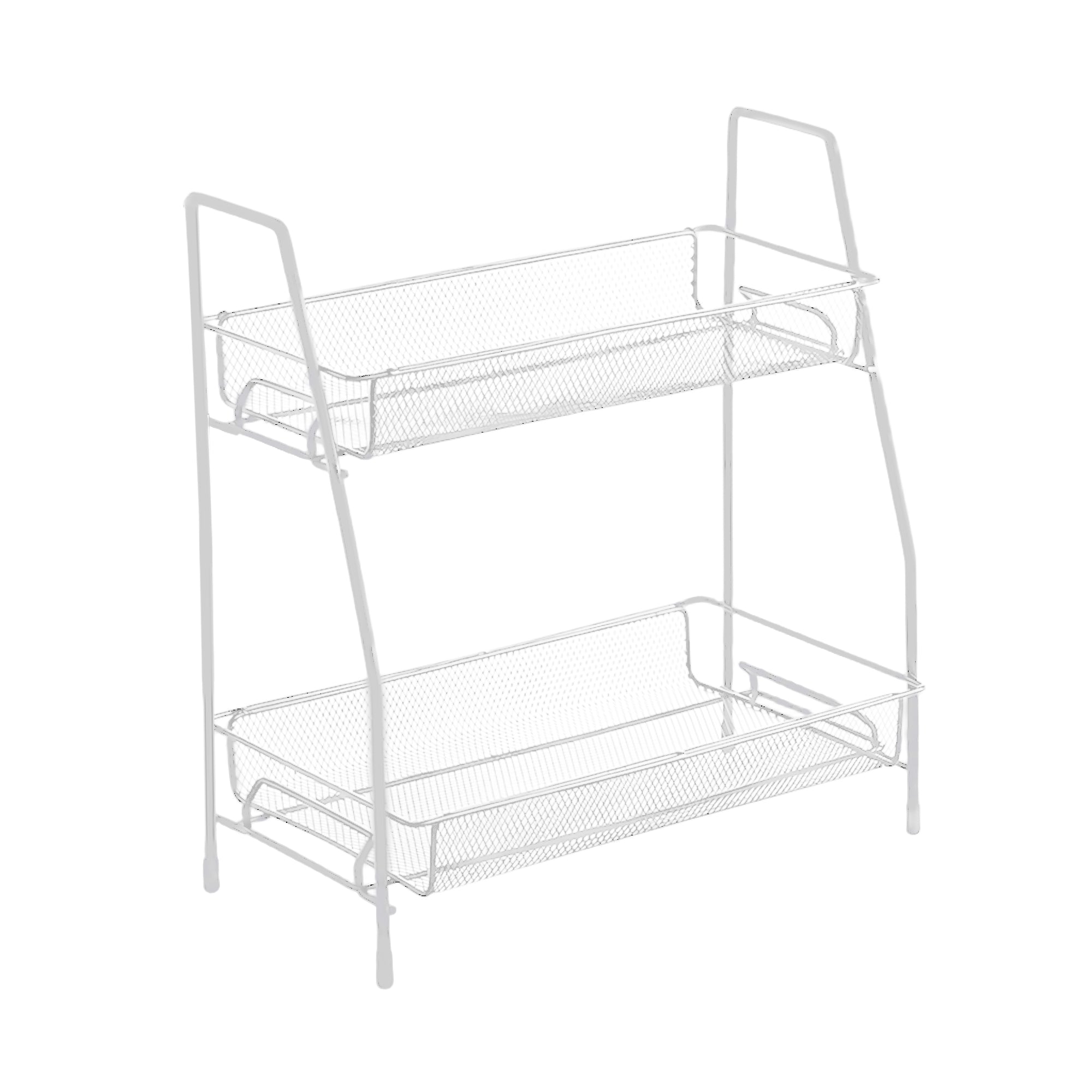 2 LAYERS COUNTER-TOP METAL STAND White