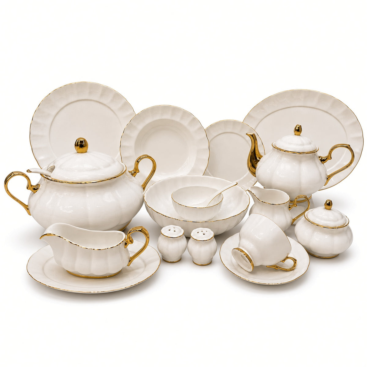 Royal Albert Inspired 75 Pieces 8 Persons Serving Bone China Dinner Set