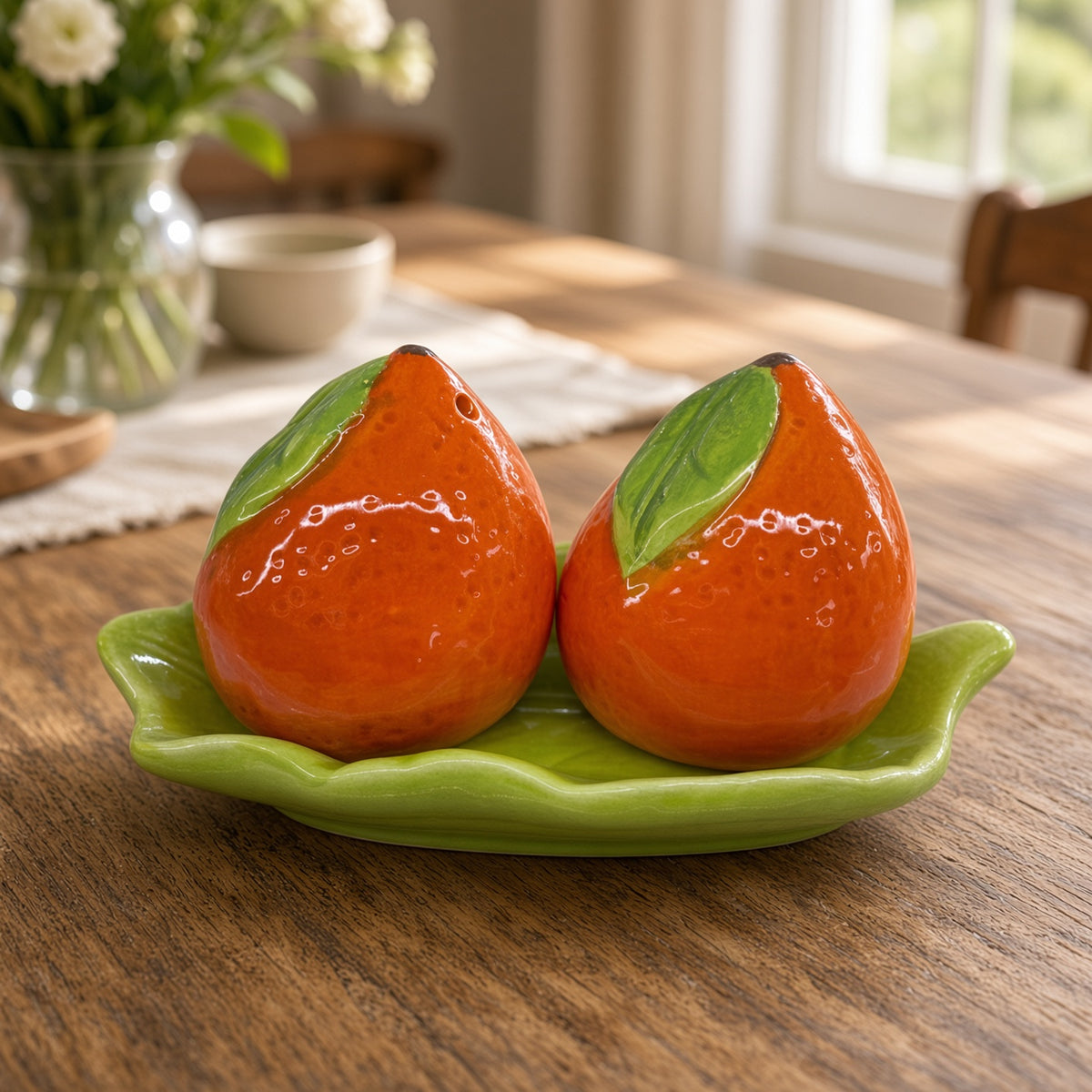 Kitchlux Ceramic Salt and Pepper Shakers - Oranges