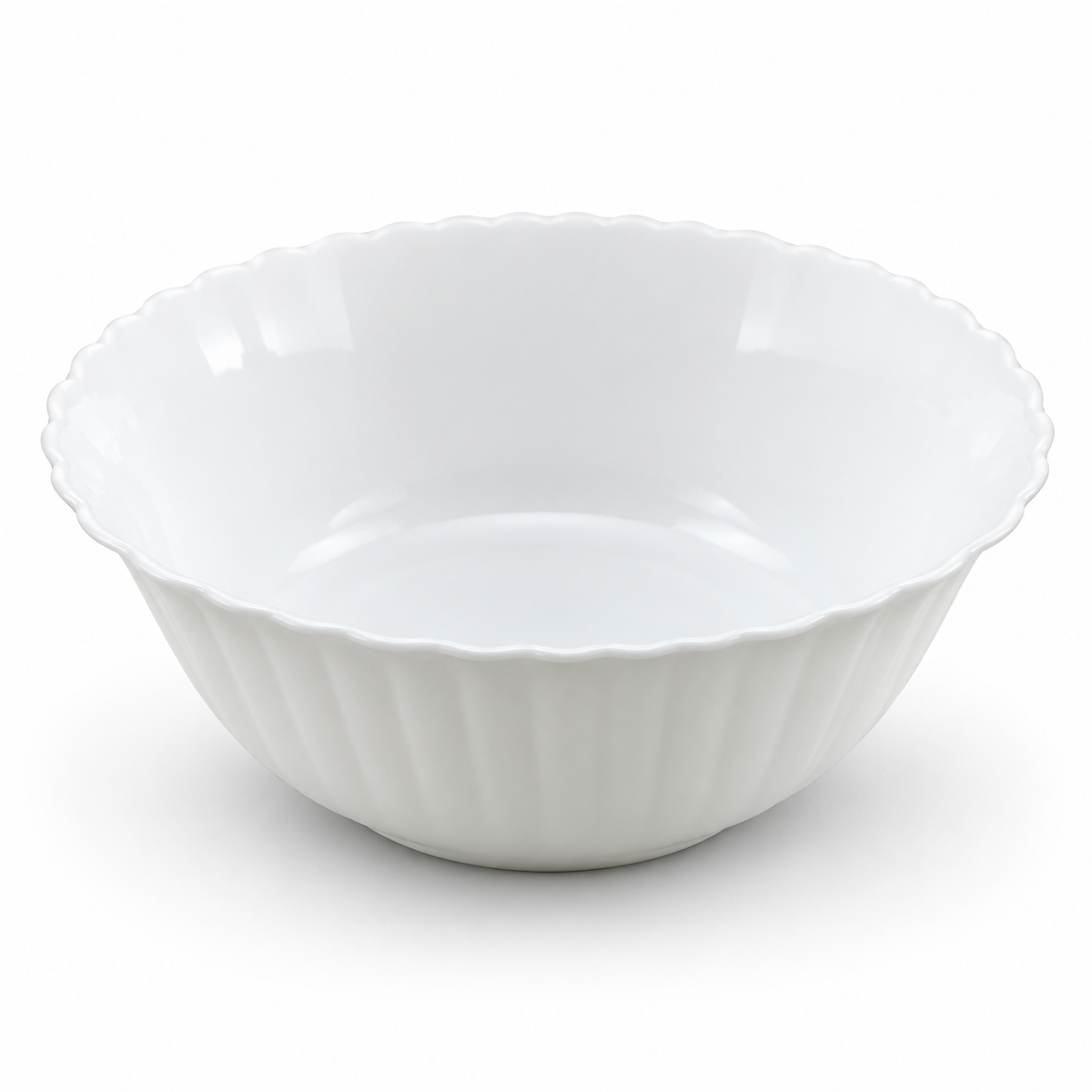 Danny Home 8 Inch White Ceramic Serving Bowl – Large Porcelain Salad & Mixing Bowl