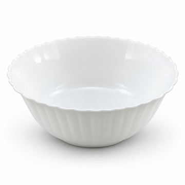 Danny Home 8 Inch White Ceramic Serving Bowl – Large Porcelain Salad & Mixing Bowl