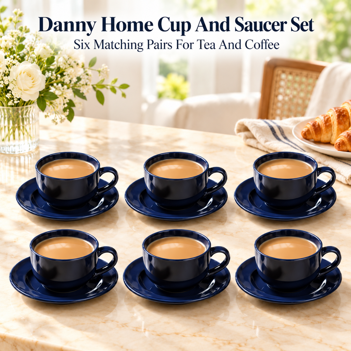 Danny Home 6 Piece Cup And Saucer Set