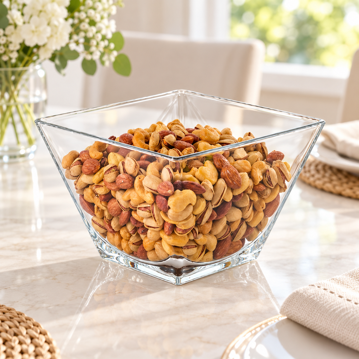 Limon Square Glass Serving Bowl