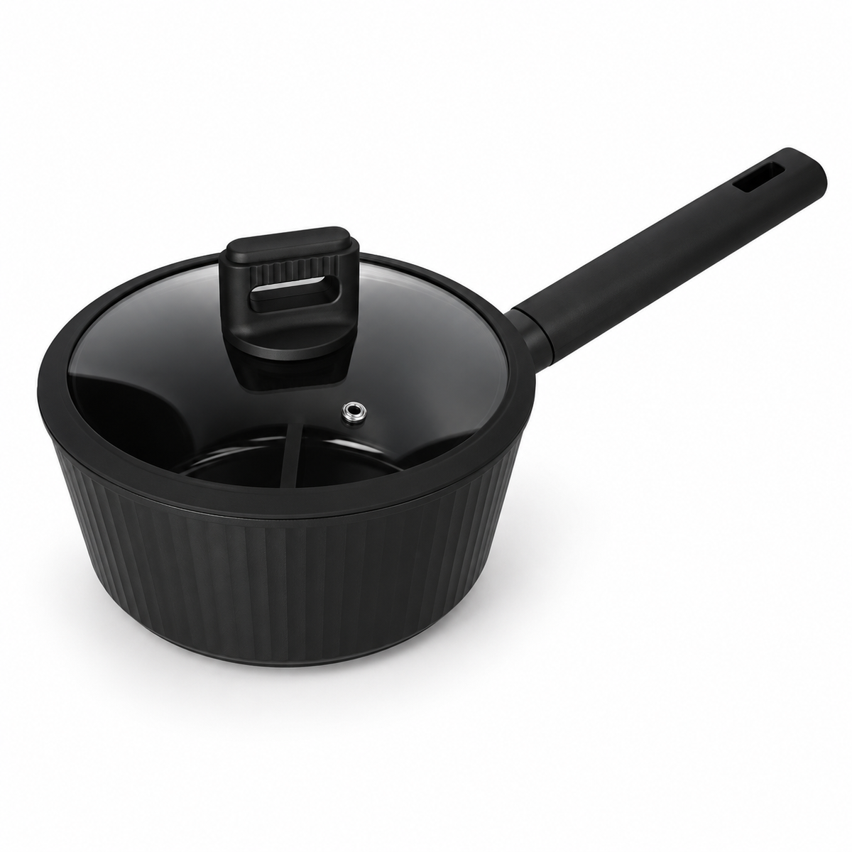 Danny Home Black Saucepan With Glass Lid