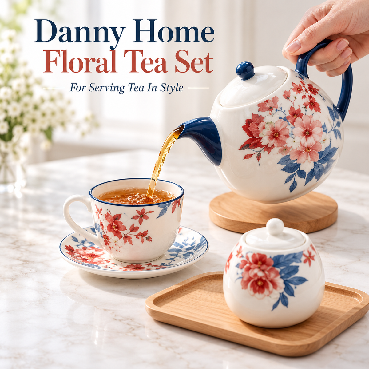 Danny Home 16 Piece Floral Tea Set