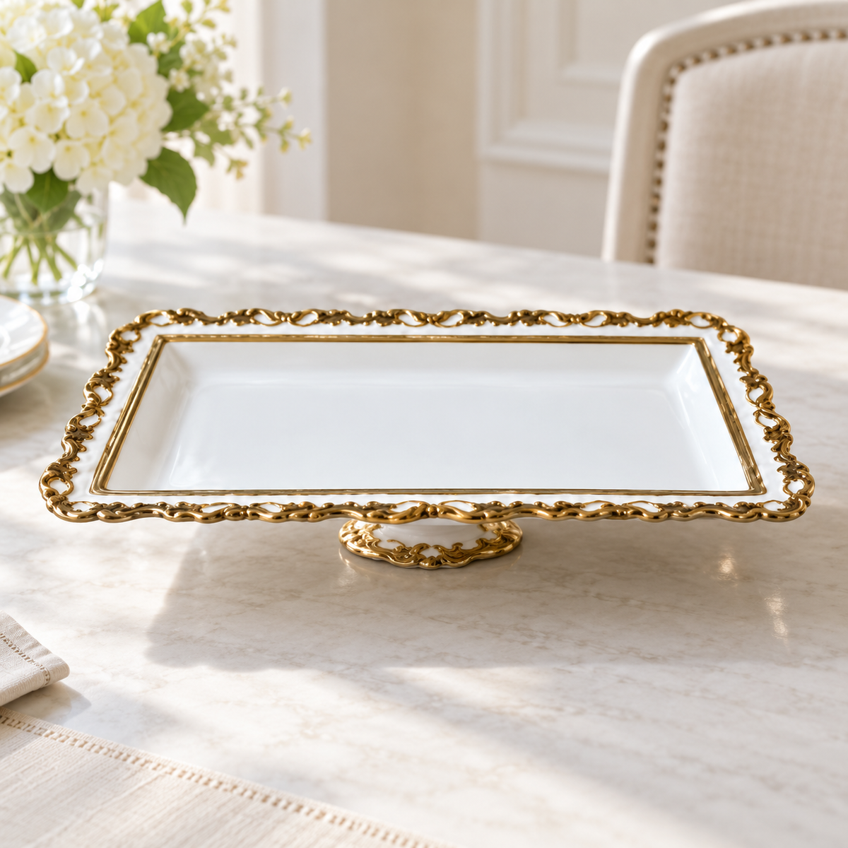 Danny Home rectangular pedestal platter