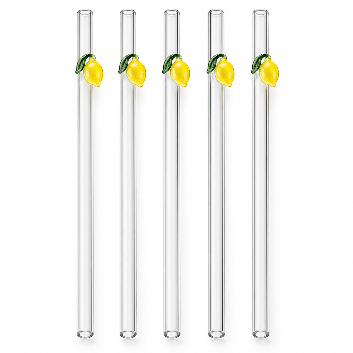Danny Home 5 Piece Lemon Glass Straw Set