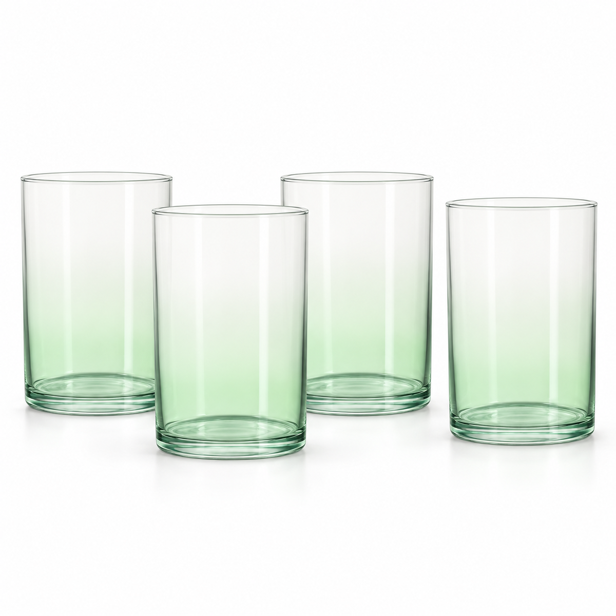 Danny Home 4 Piece Mint Green Cylindrical Glass Set - 390 ml