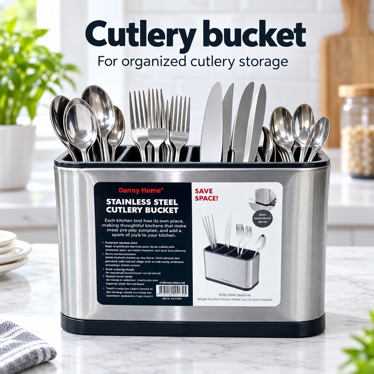 Danny Home Cutlery Bucket - 18x8.6x13cm