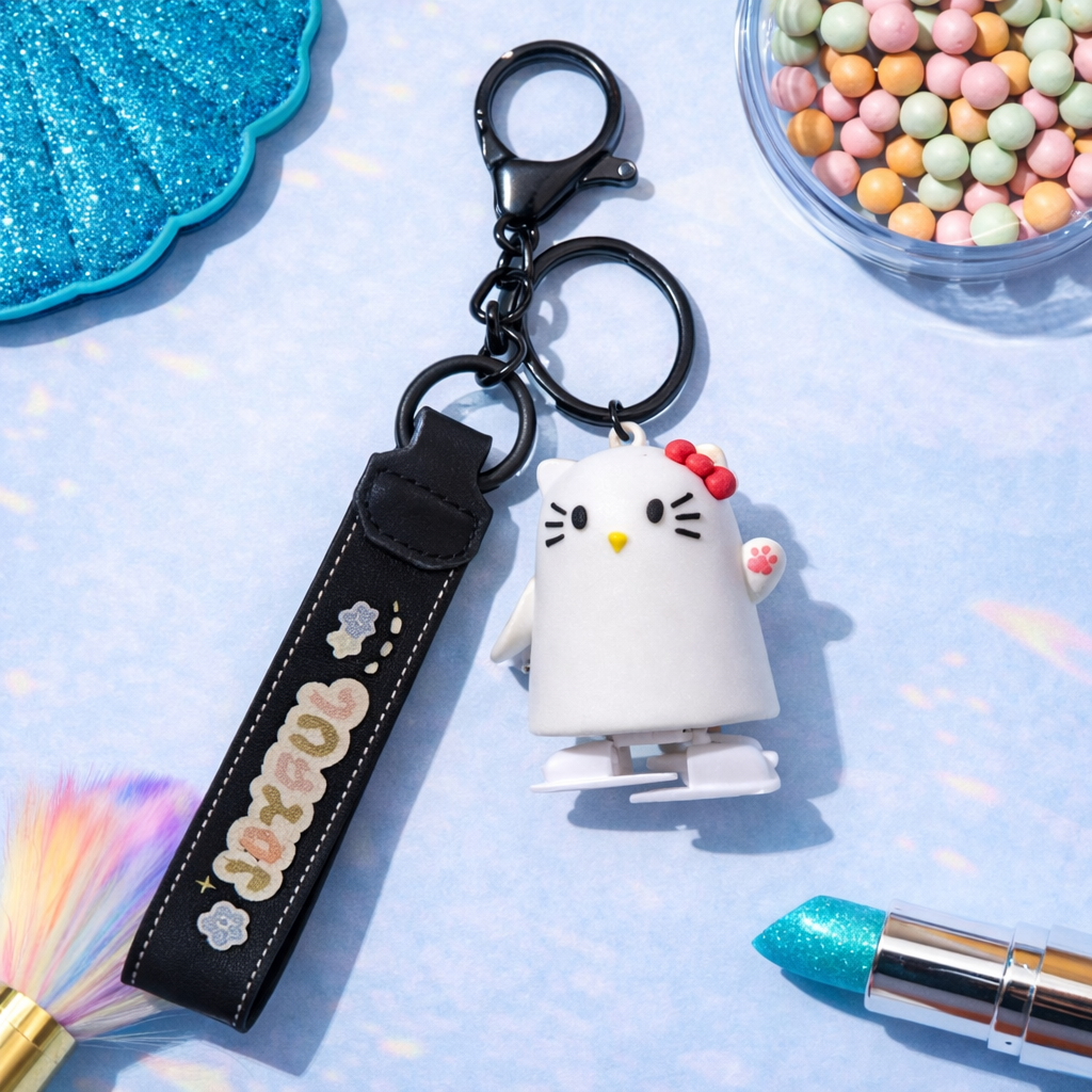 ADORABLE CARTOON CAT KEYCHAIN – BAG CHARM & CAR ACCESSORY