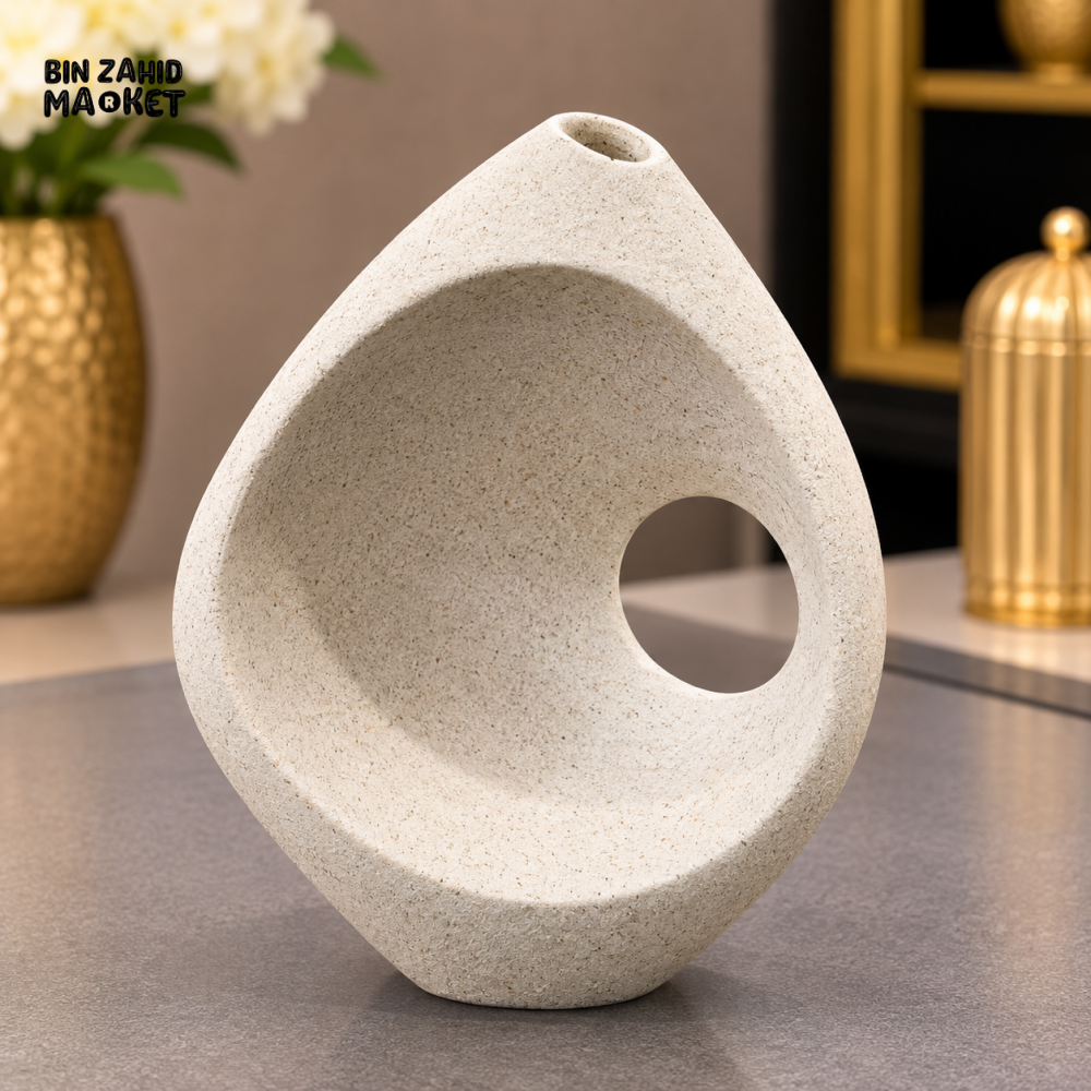 ABSTRACT HOLLOW CERAMIC DECORATIVE VASE