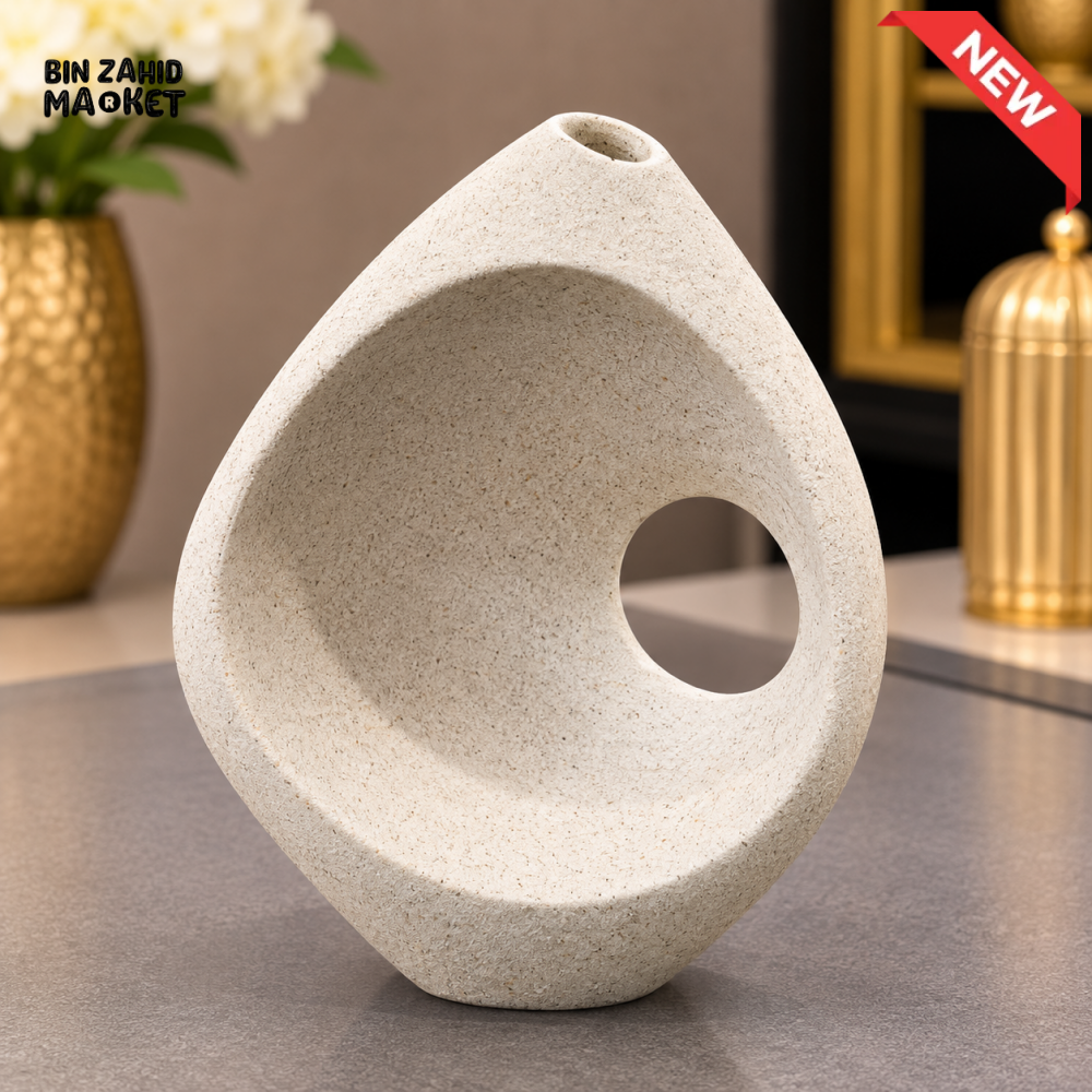 ABSTRACT HOLLOW CERAMIC DECORATIVE VASE
