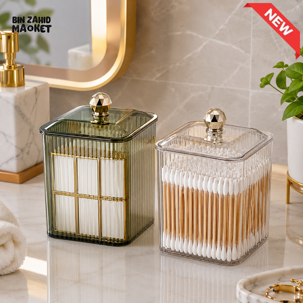 ACRYLIC COTTON PAD & COTTON SWAB STORAGE BOX