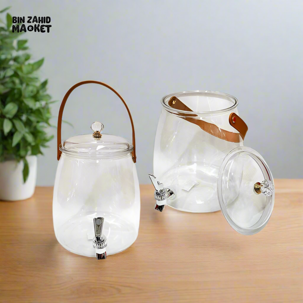 ACRYLIC DRINK DISPENSERS – PACK OF 2 CLEAR JUICE CONTAINERS