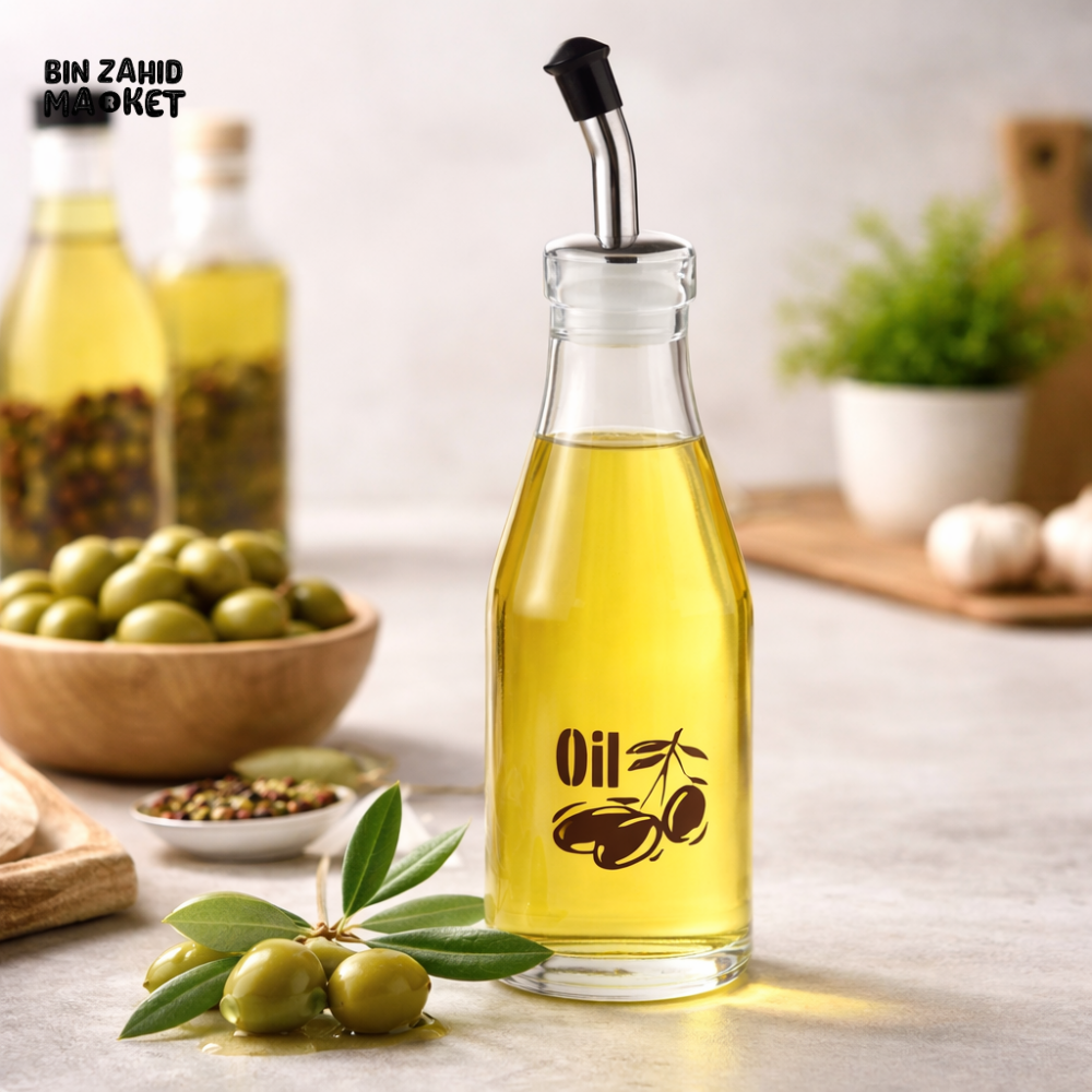 ACRYLIC OIL DISPENSER BOTTLE WITH POUR SPOUT – KITCHEN COOKING OIL & VINEGAR BOTTLE