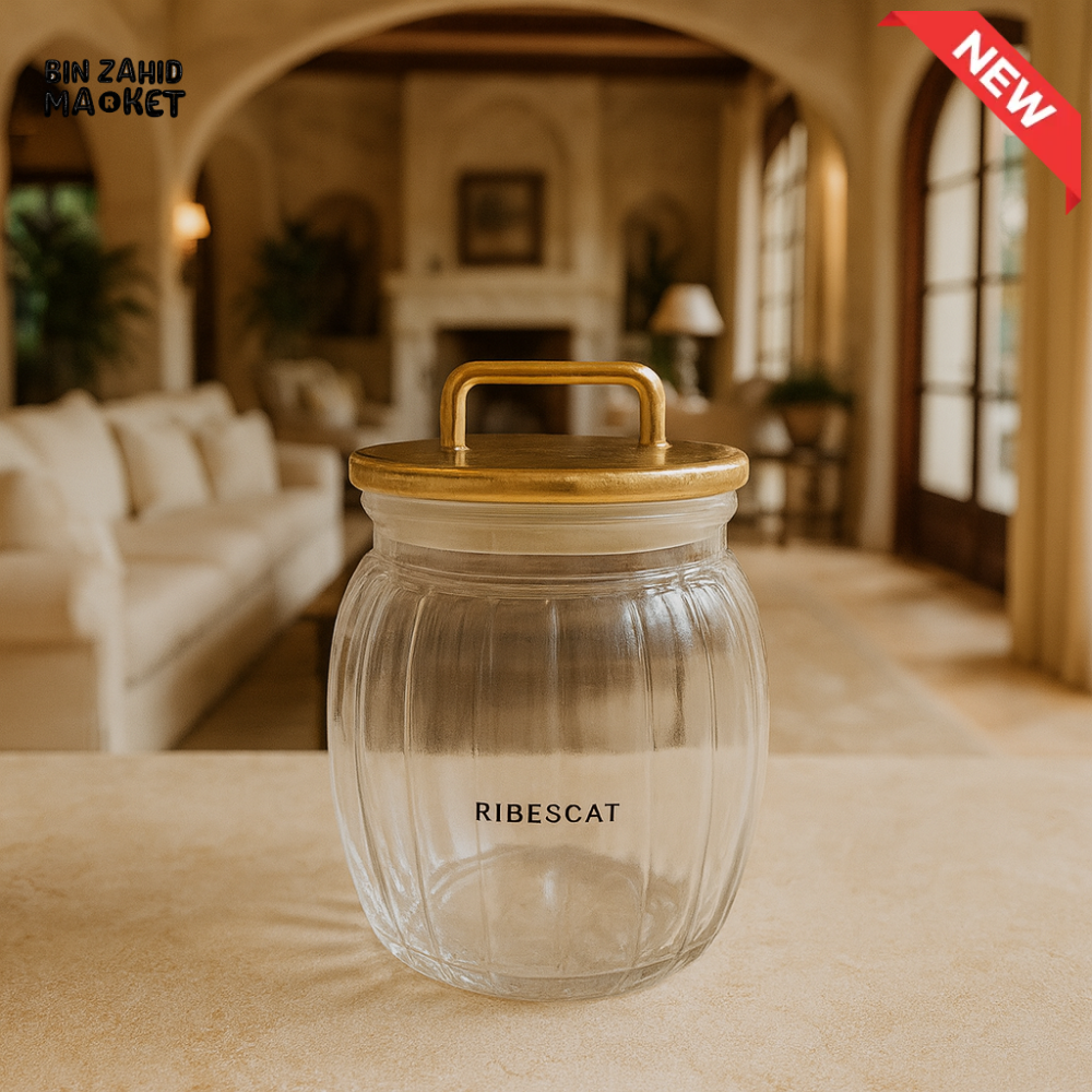 ACRYLIC STORAGE JAR WITH GOLDEN LID 1000ML - SB2043(FA0007G)