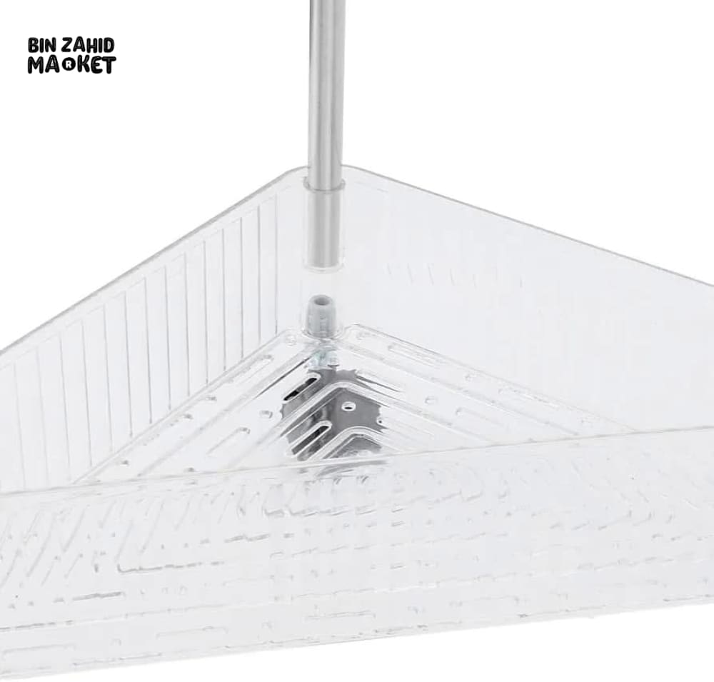 ACRYLIC TRIANGLE CORNER TROLLEY – SPACE-SAVING BATHROOM & KITCHEN ORGANIZER
