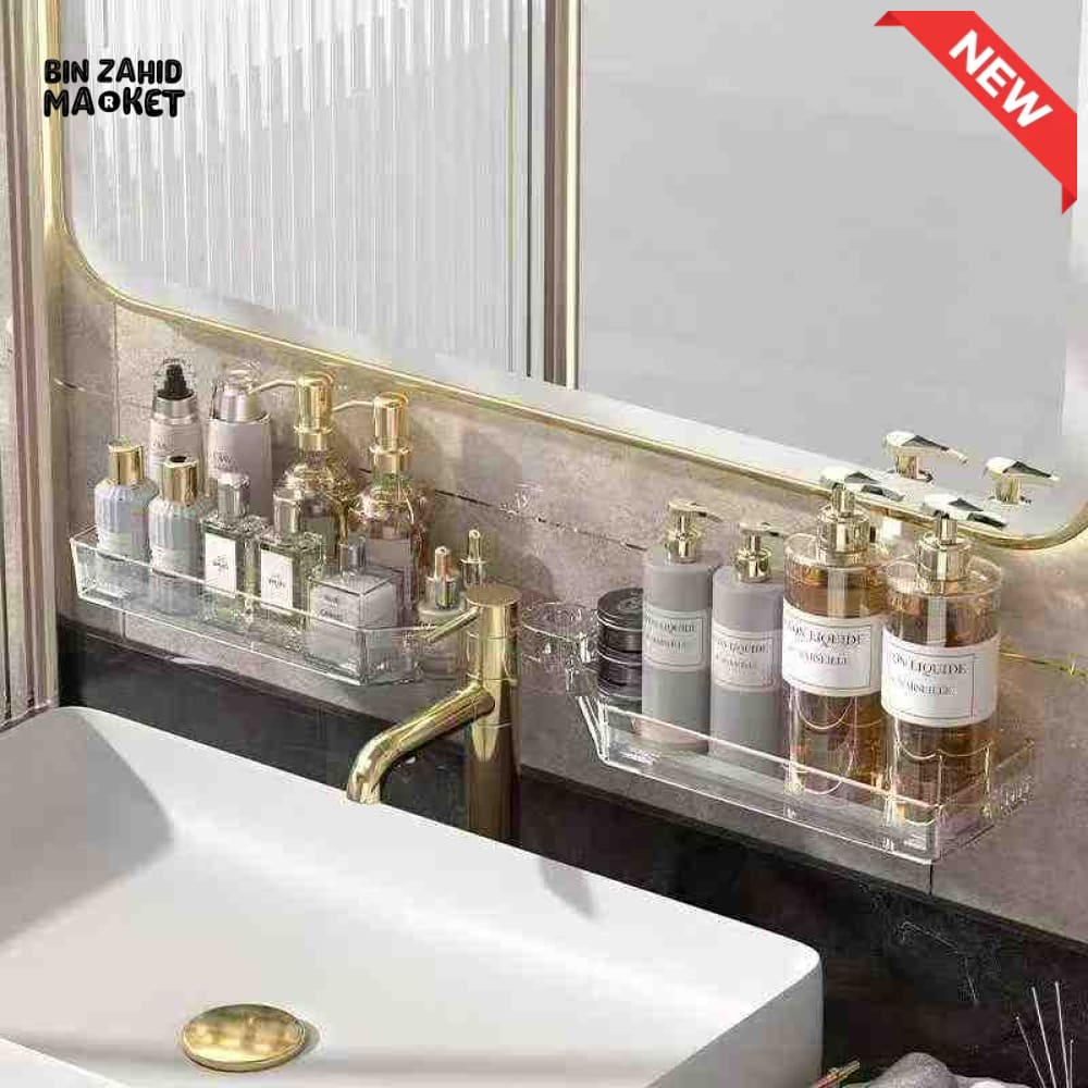 ACRYLIC WALL MOUNT BATHROOM SHELF