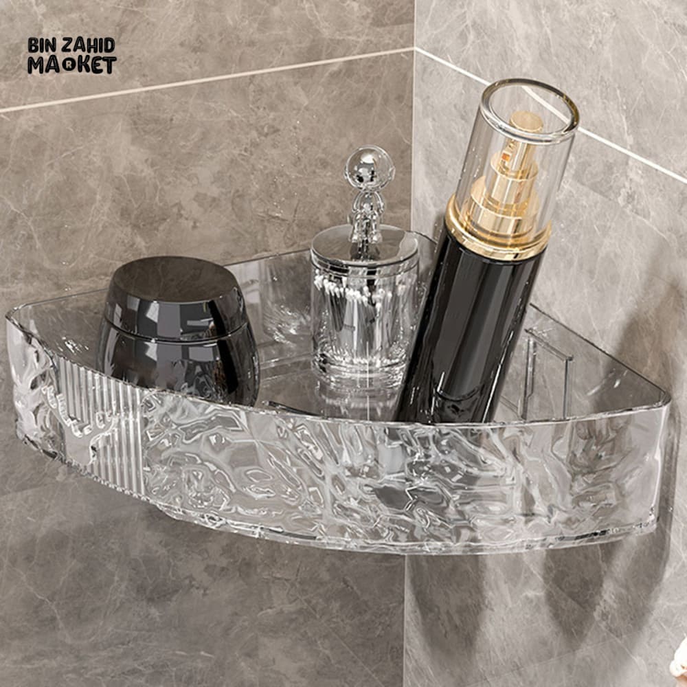 ACRYLIC WATERPROOF BATHROOM SHELF – NO DRILLING SHOWER CADDY RUST-PROOF STORAGE RACK FOR BATHROOM ACCESSORIES