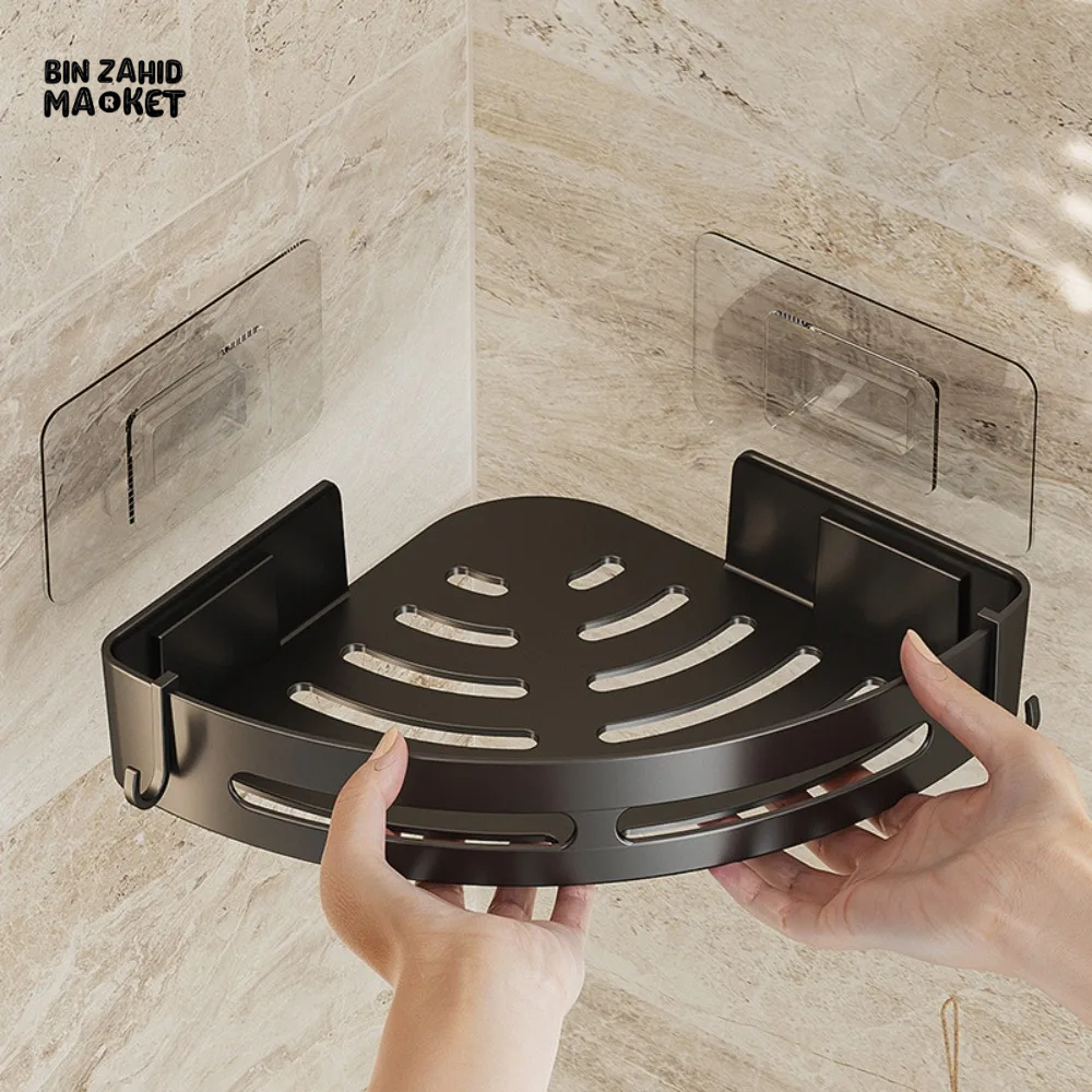ADHESIVE BATHROOM SHAMPOO HOLDER SHOWER CADDY TOWEL STORAGE SHELVES