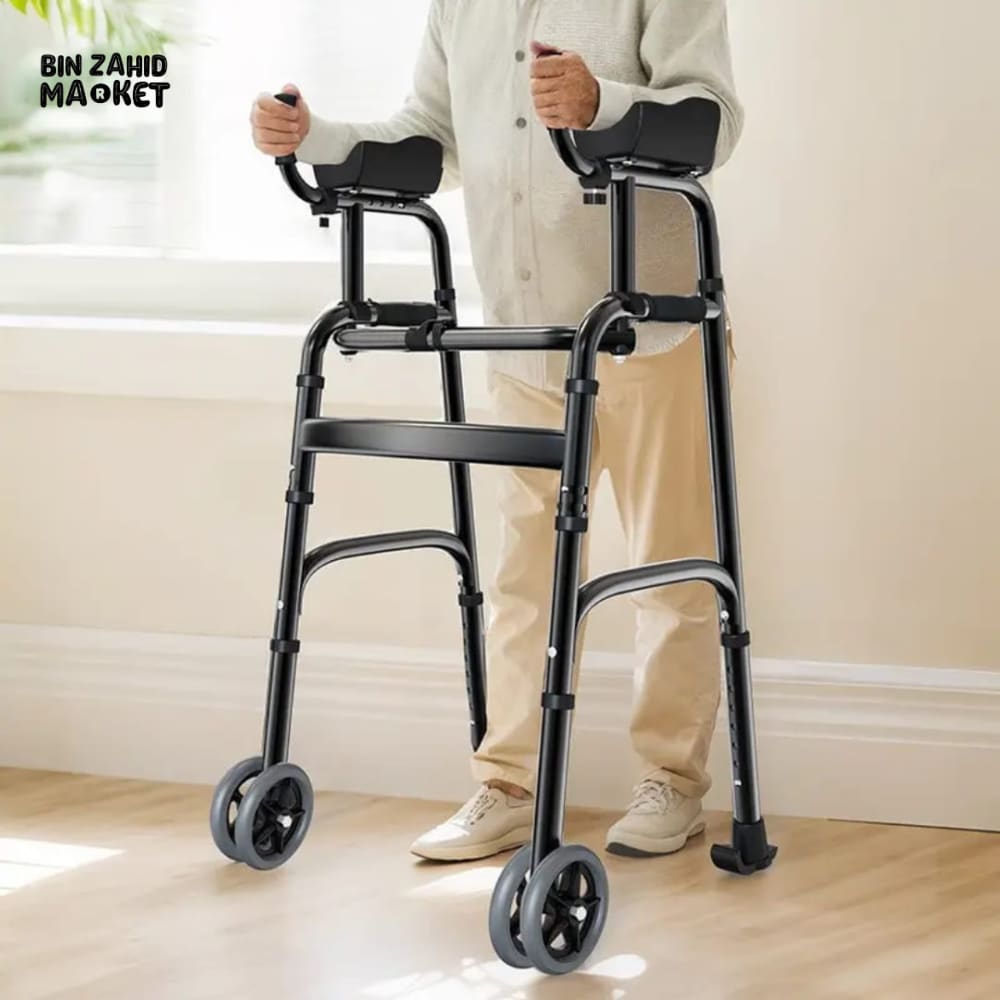 ADJUSTABLE FOLDABLE WALKING STICK FOR ELDERLY – LIGHTWEIGHT STURDY MOBILITY AID