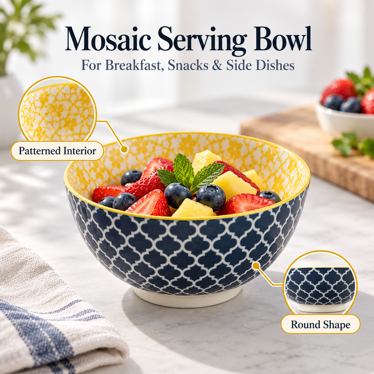 Danny Home Mosaic Serving Bowl - 4.5 Inches