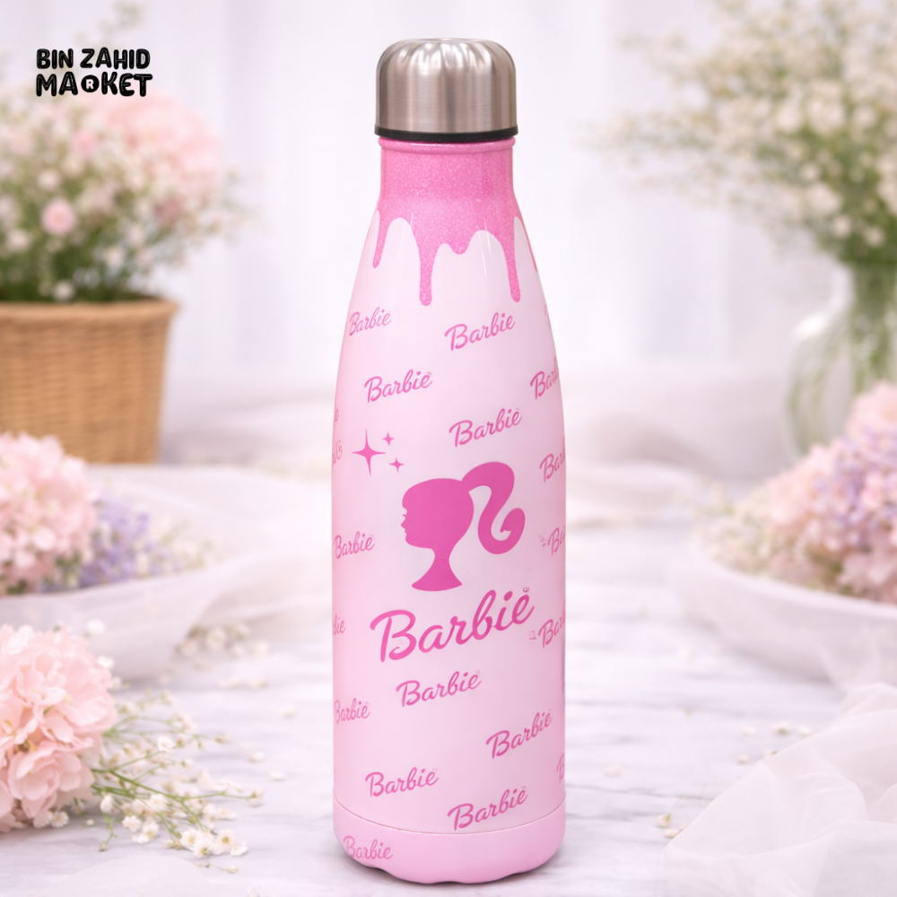 AESTHETIC BARBIE PRINT INSULATED WATER BOTTLE - LIGHT PINK