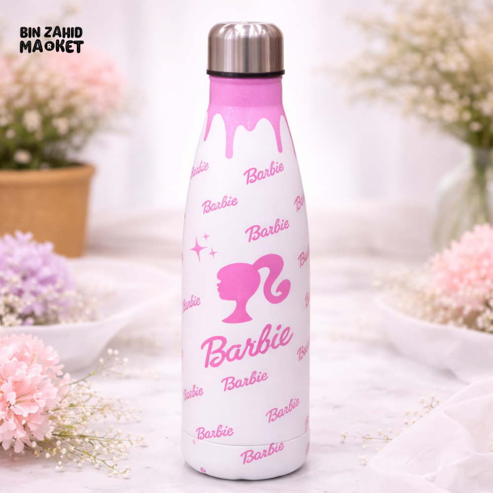 AESTHETIC BARBIE PRINT INSULATED WATER BOTTLE - WHITE