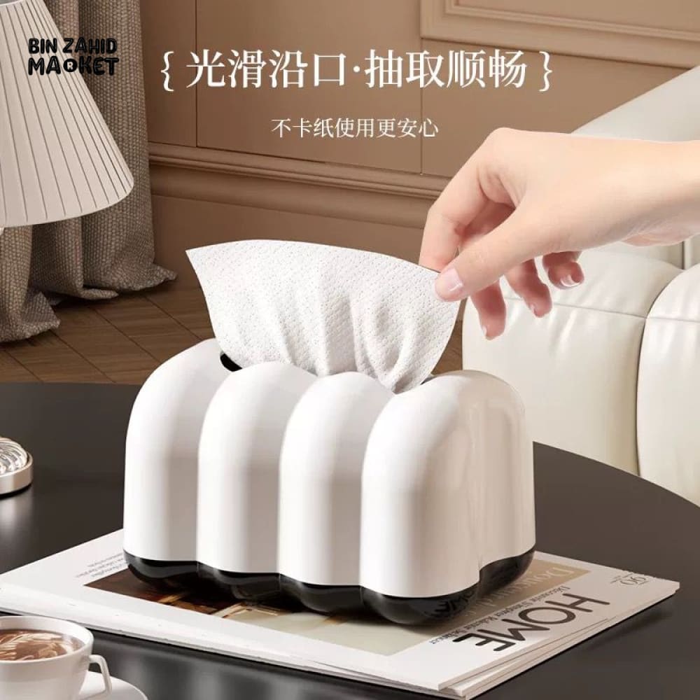 AESTHETIC CLOUD TISSUE BOX HOLDER – PREMIUM TABLETOP NAPKIN DISPENSER FOR LIVING ROOM & BEDROOM