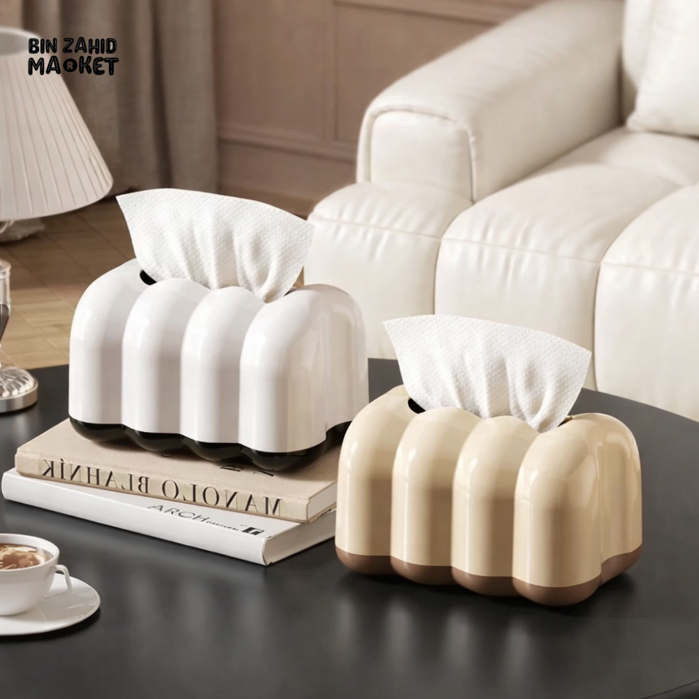 AESTHETIC CLOUD TISSUE BOX HOLDER – PREMIUM TABLETOP NAPKIN DISPENSER FOR LIVING ROOM & BEDROOM