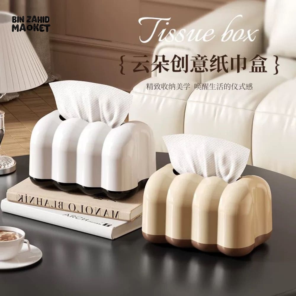AESTHETIC CLOUD TISSUE BOX HOLDER – PREMIUM TABLETOP NAPKIN DISPENSER FOR LIVING ROOM & BEDROOM