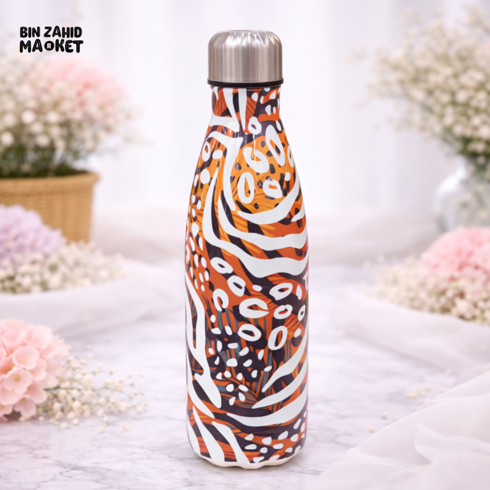 AESTHETIC URBAN SAFARI PRINT INSULATED WATER BOTTLE - SAFARI SWIRL