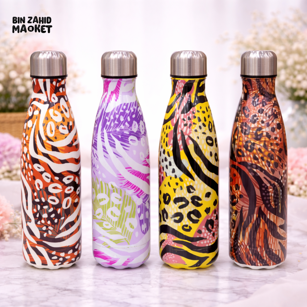 AESTHETIC URBAN SAFARI PRINT INSULATED WATER BOTTLE - WILD CHEETAH POP