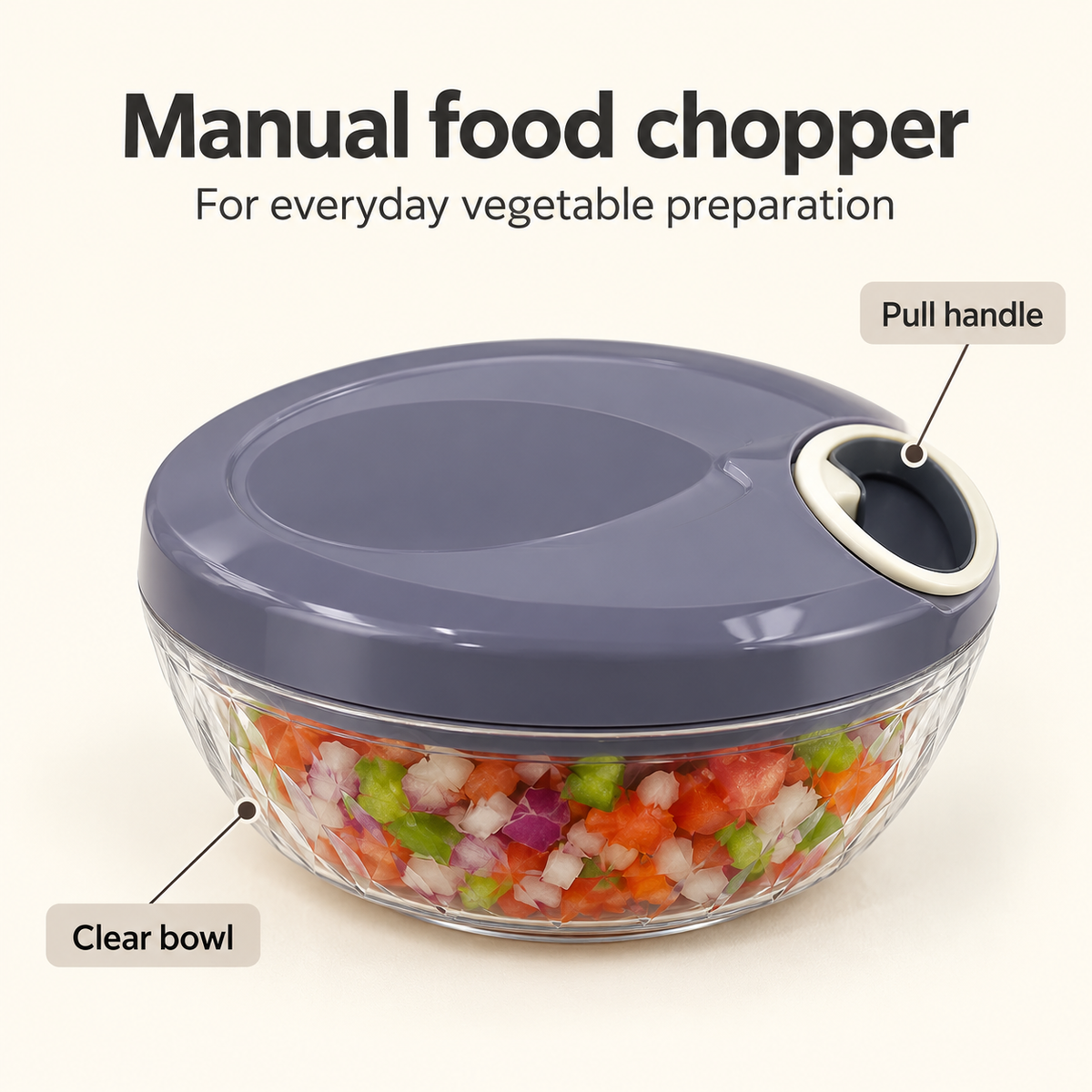 Danny Home Manual Food Chopper - 12x8.5cm